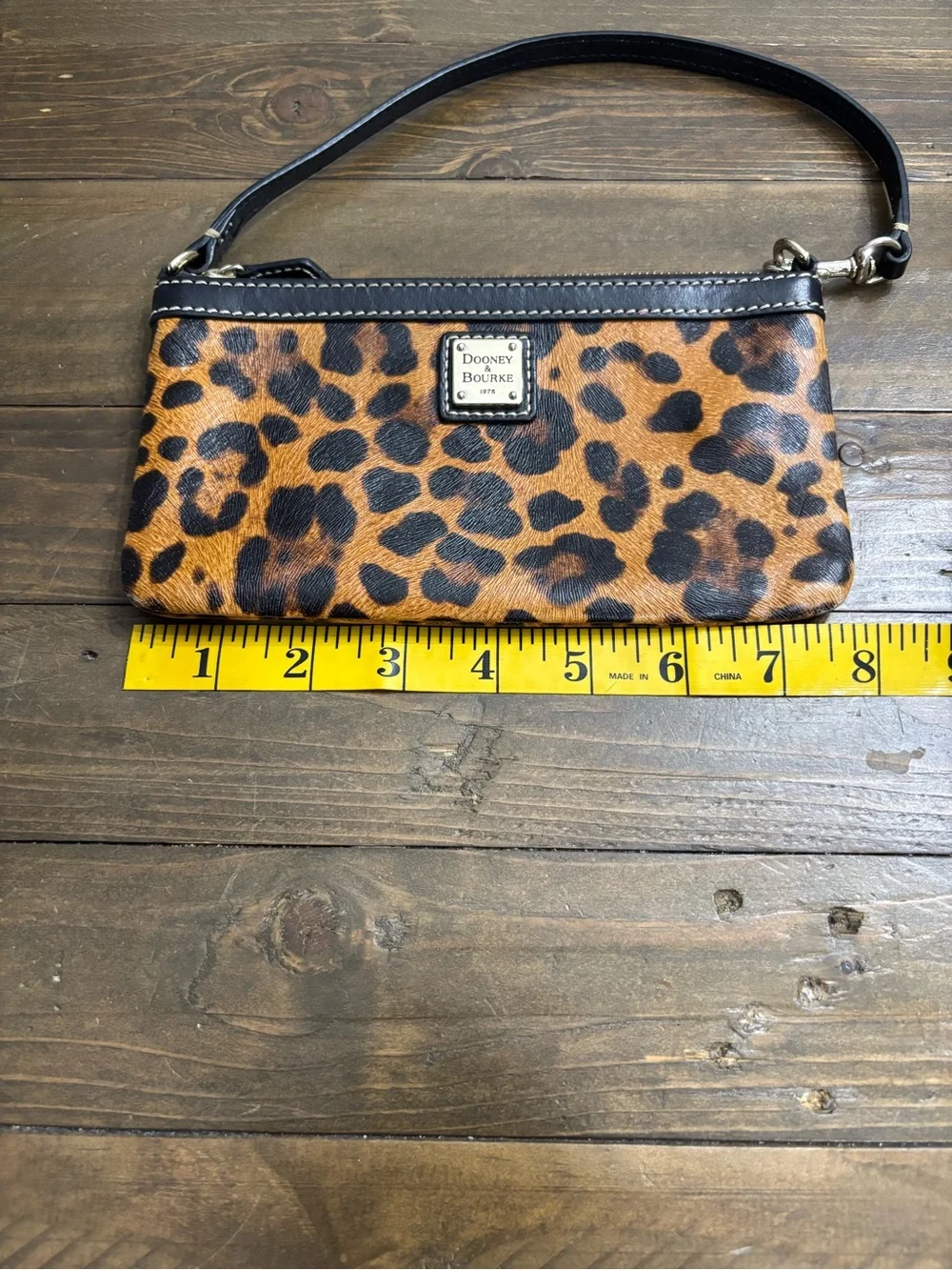 Dooney & Bourke Leopard Print Leather Wristlet